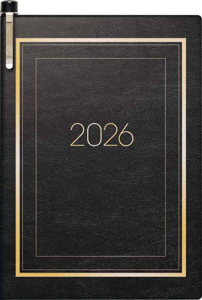 BRUNNEN 1071336906 | Taschenkalender Mod. 713 2026 | A7, Kunstleder, schwarz