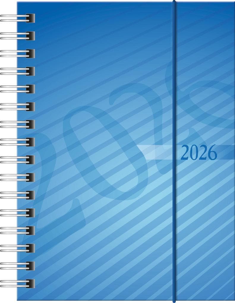 rido/idé 7013102306 | Taschenkalender Mod. perfect/Technik I 2026 | A6, Kunststoff, blau