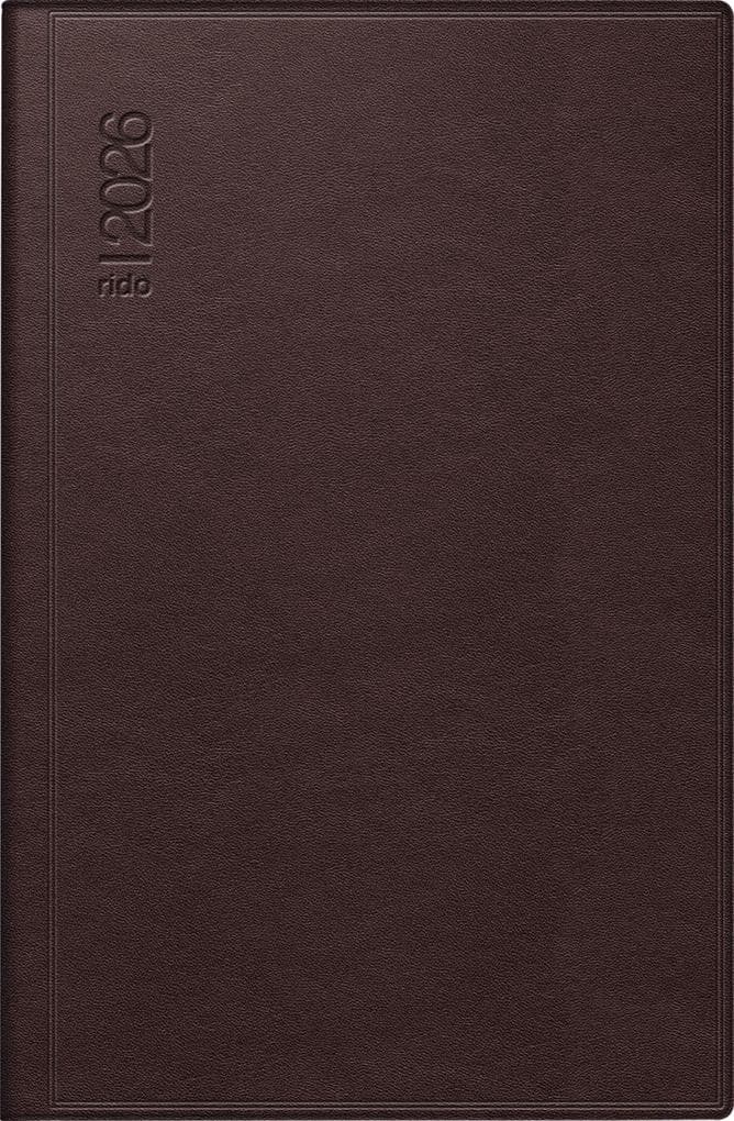 rido/idé 7016168276 | Taschenkalender Mod. partner/Industrie I 2026 | A7, Leder, dunkelrot