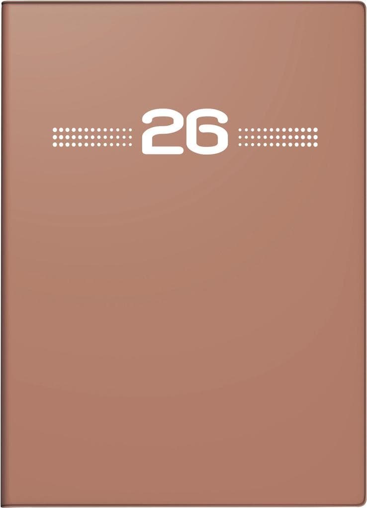 rido/idé 7013202016 | Taschenkalender Mod. perfect/Technik I 2026 | A6, Kunststoff, caramel