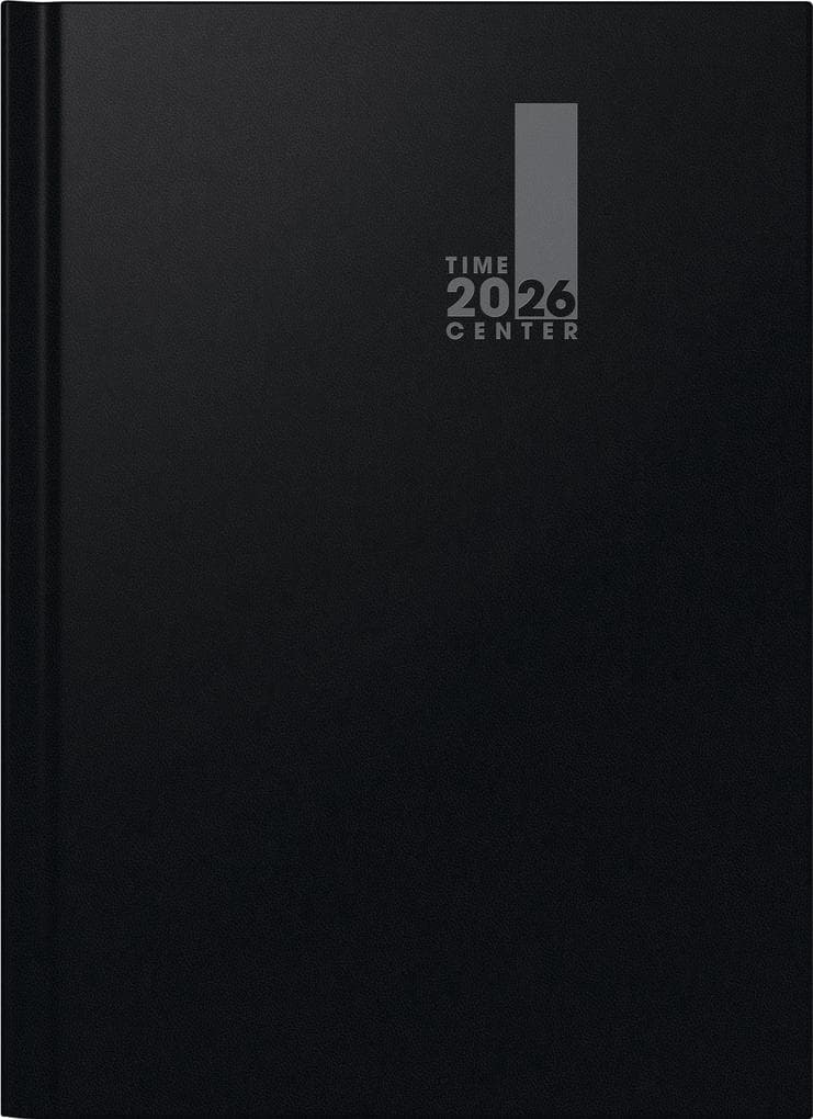 BRUNNEN 1072440906 | Buchkalender TimeCenter Mod. 724 2026 | A4, Kunststoff, schwarz