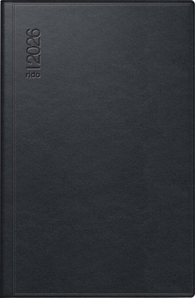 rido/idé 7016168906 | Taschenkalender Mod. partner/Industrie I 2026 | A7, Leder, schwarz