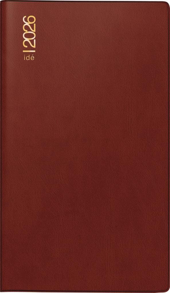 rido/idé 7012212296 | Taschenkalender Mod. TM 17/contacter 2026 | A6 quer, Kunststoff, bordeaux
