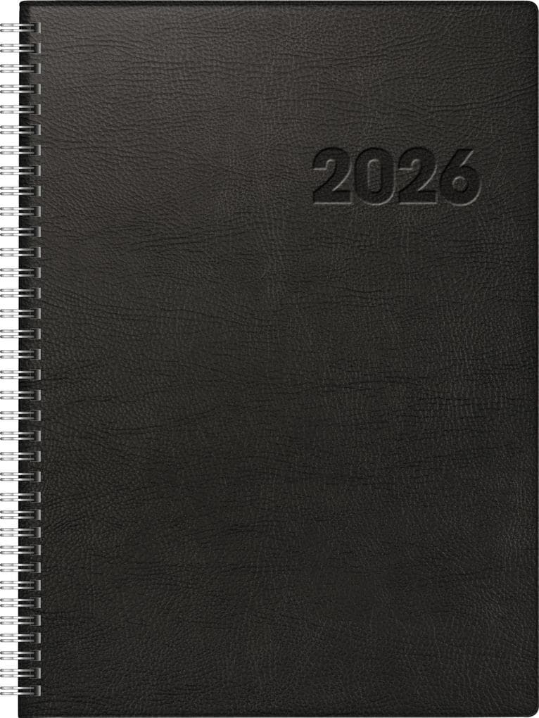 rido/idé 7027501906 | Buchkalender Mod. Conform 2026 | A4, Kunststoff, schwarz