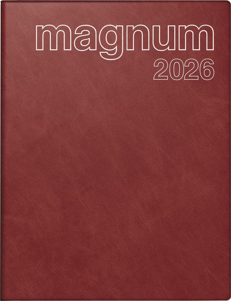 rido/idé 7027042296 | Buchkalender Mod. magnum 2026 | 183×240 mm, Kunststoff, weinrot