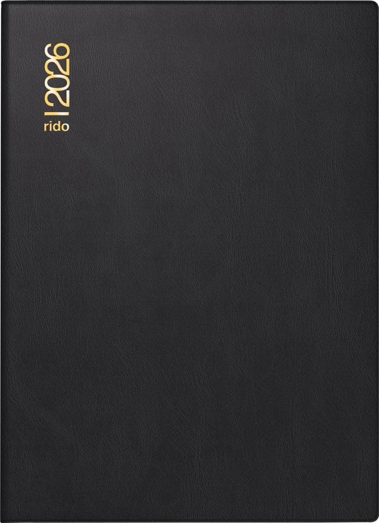 rido/idé 7018182906 | Taschenkalender Mod. Technik II 2026 | A6, Kunststoff, schwarz