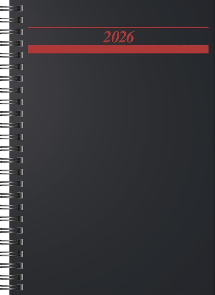 rido/idé 7021822906 | Buchkalender Mod. Timing 1 2026 | A5, Kunststoff, schwarz