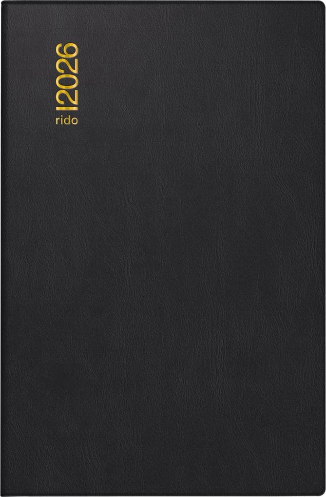 rido/idé 7016212906 | Taschenkalender Mod. Industrie II 2026 | A7, Kunststoff, schwarz