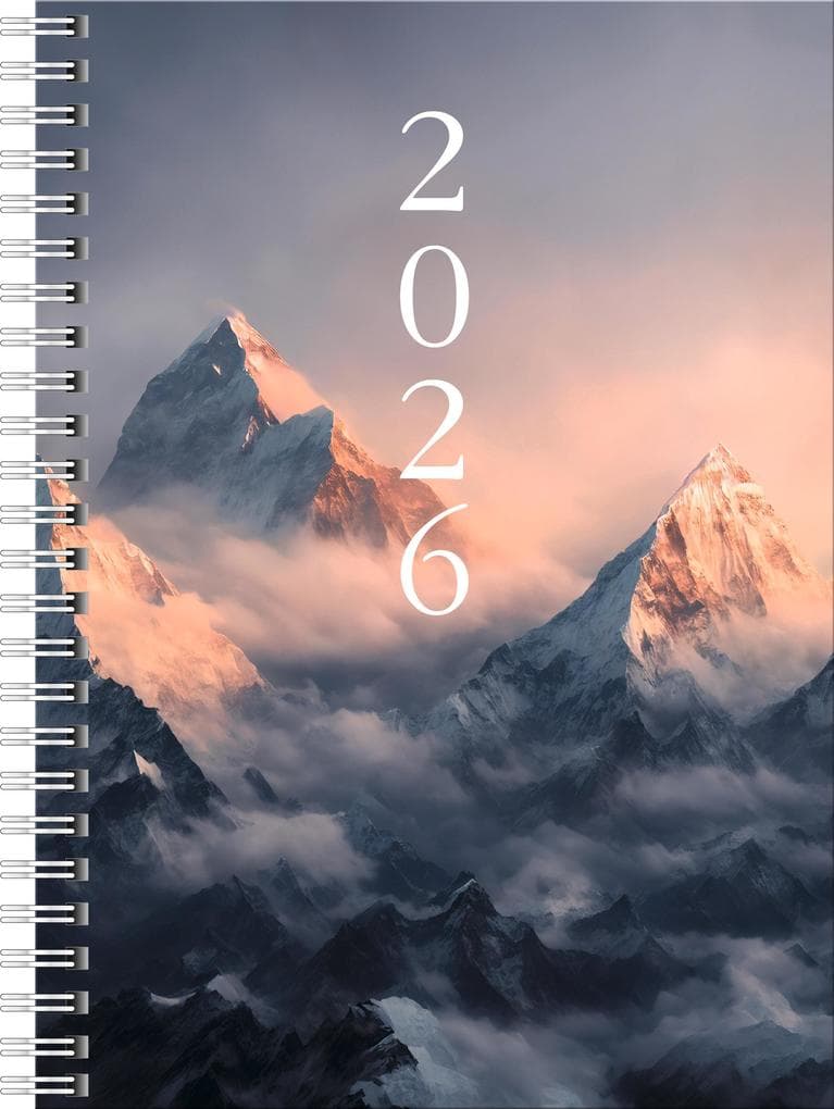 rido/idé 7021807016 | Buchkalender Mod. Timing 1 2026 "Mountain" | A5, Papier