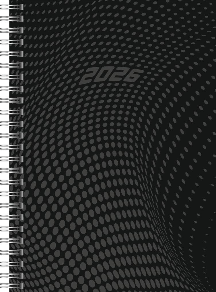 rido/idé 7021804906 | Buchkalender Mod. Timing 1 2026 | A5, Kunststoff, schwarz