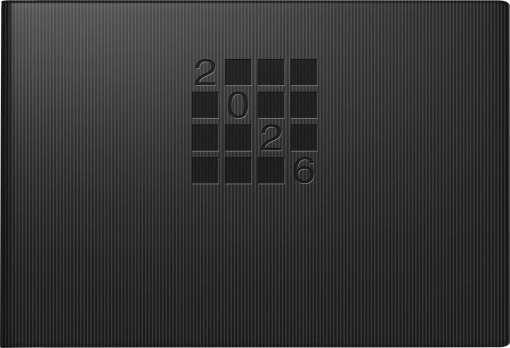 rido/idé 7017561906 | Taschenkalender Mod. Septimus 2026 | A6 quer, Papier, schwarz