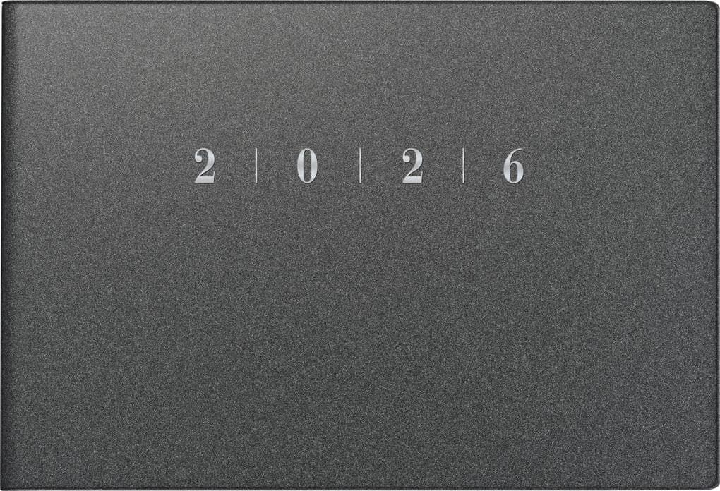 rido/idé 7017563806 | Taschenkalender Mod. Septimus 2026 | A6 quer, Kunststoff, grau
