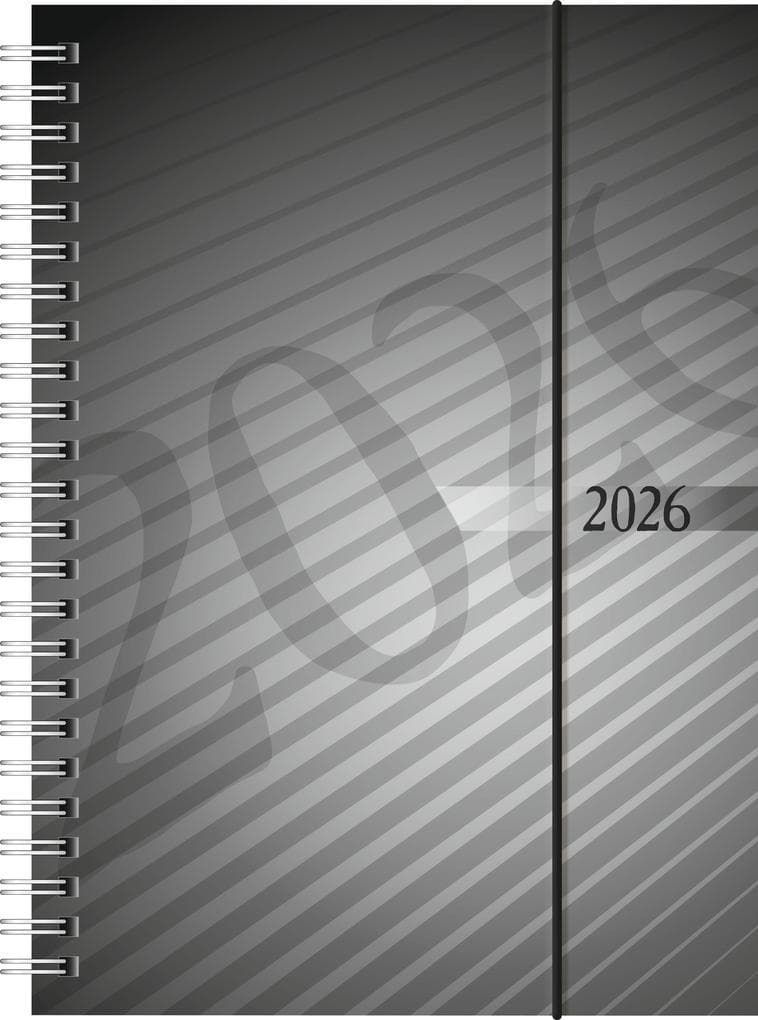 rido/idé 7021102906 | Buchkalender Mod. futura 2 2026 | A5, Kunststoff, anthrazit