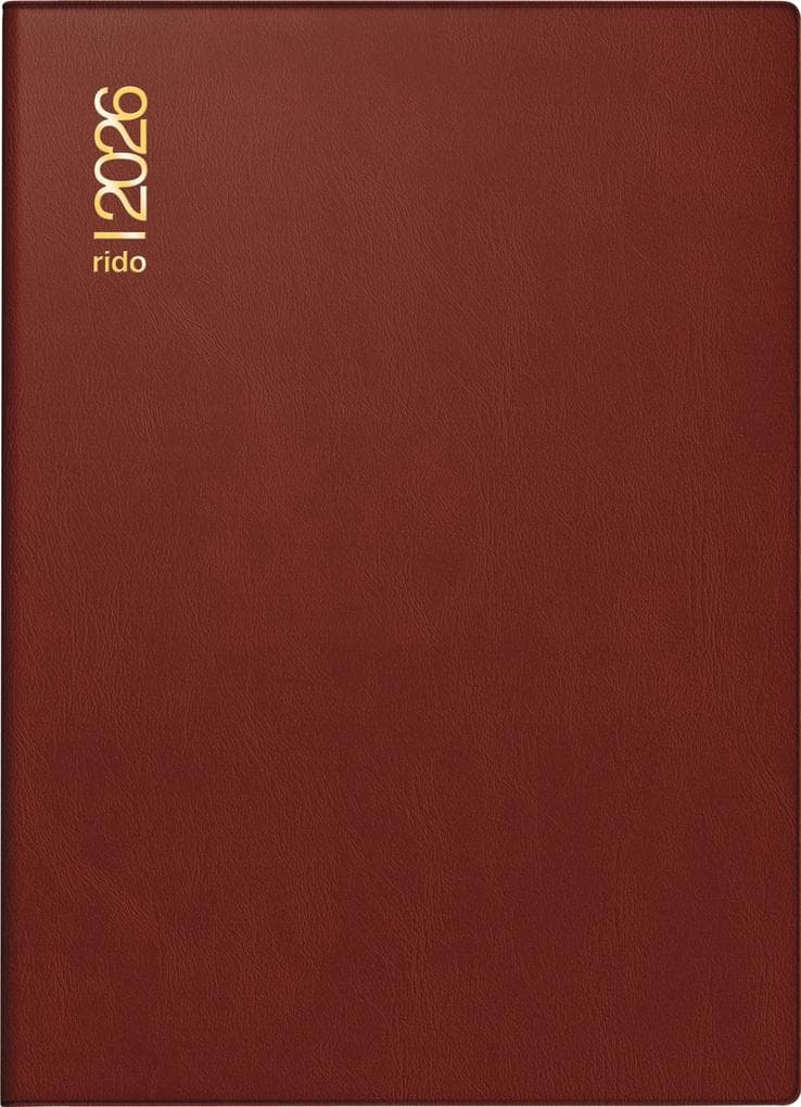 rido/idé 7018182296 | Taschenkalender Mod. Technik II 2026 | A6, Kunststoff, bordeaux
