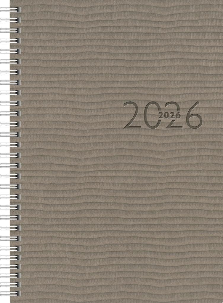 rido/idé 7023036806 | Buchkalender Mod. studioplan int. 2026 | 168×240 mm, Kunstleder, grau