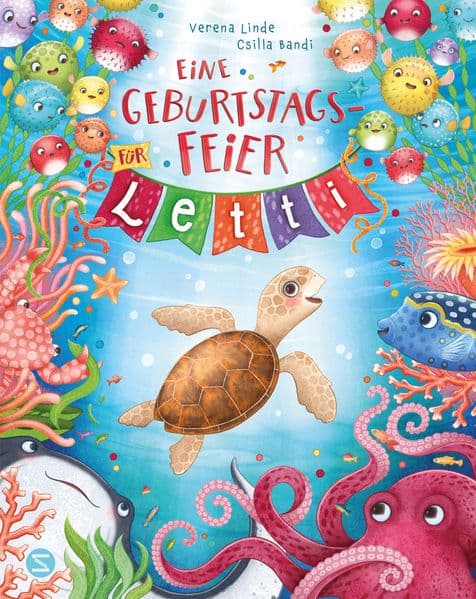 Eine Geburtstagsfeier für Letti: Bilderbuch in Reimen zum Thema Freundefinden und Geburtstagfeiern | Mit Minilexikon zu Meerestieren | Farbenfroh illustriert