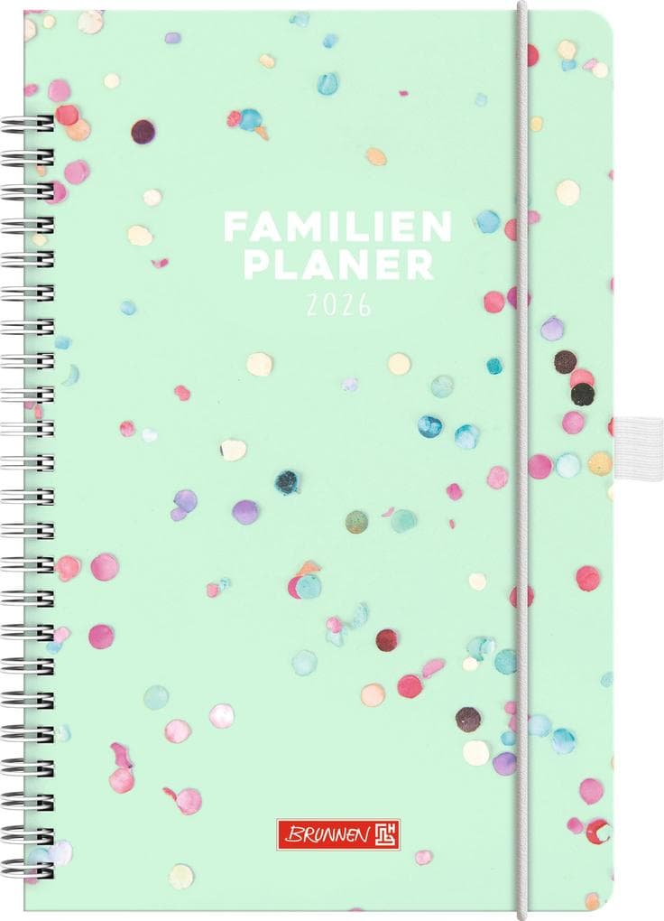 BRUNNEN 1070290016 | Buchkalender Familienplaner 2026 "Confetti" | A5, Papier