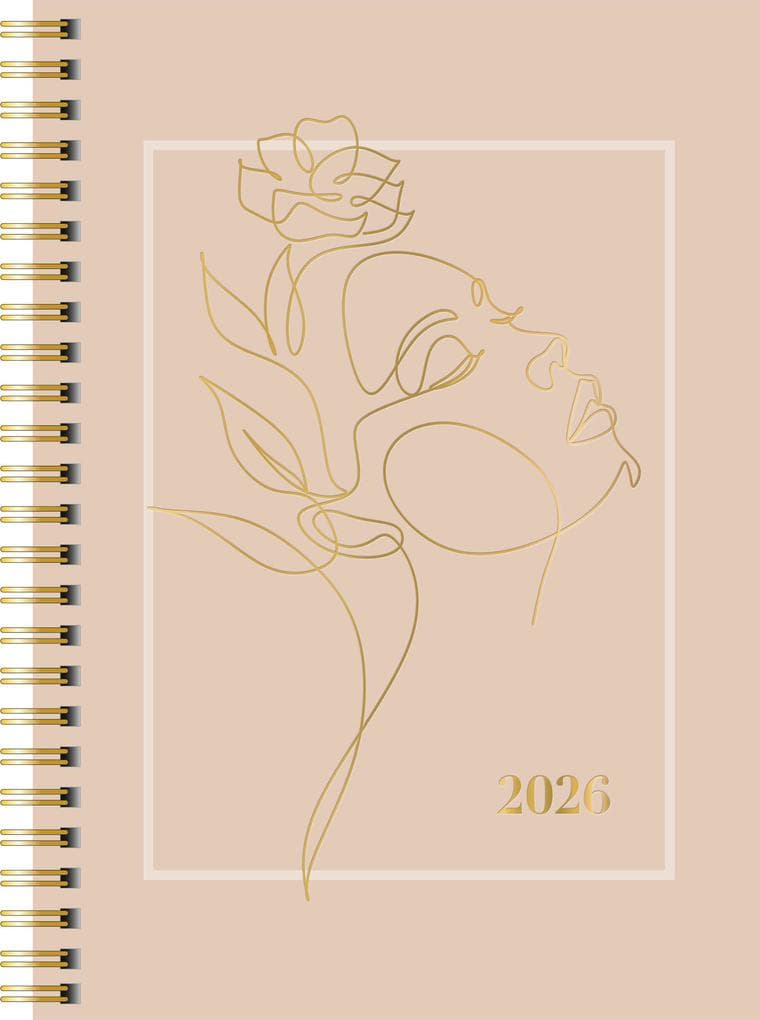 rido/idé 7021407026 | Buchkalender Young Line 2026 "One Line" | A5, Papier