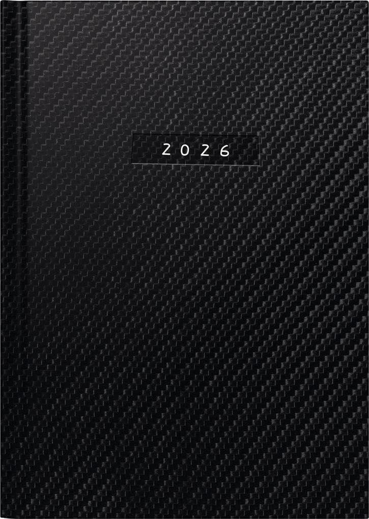 rido/idé 7021034806 | Buchkalender Mod. futura 2 2026 "Carbon" | A5, Kunstleder