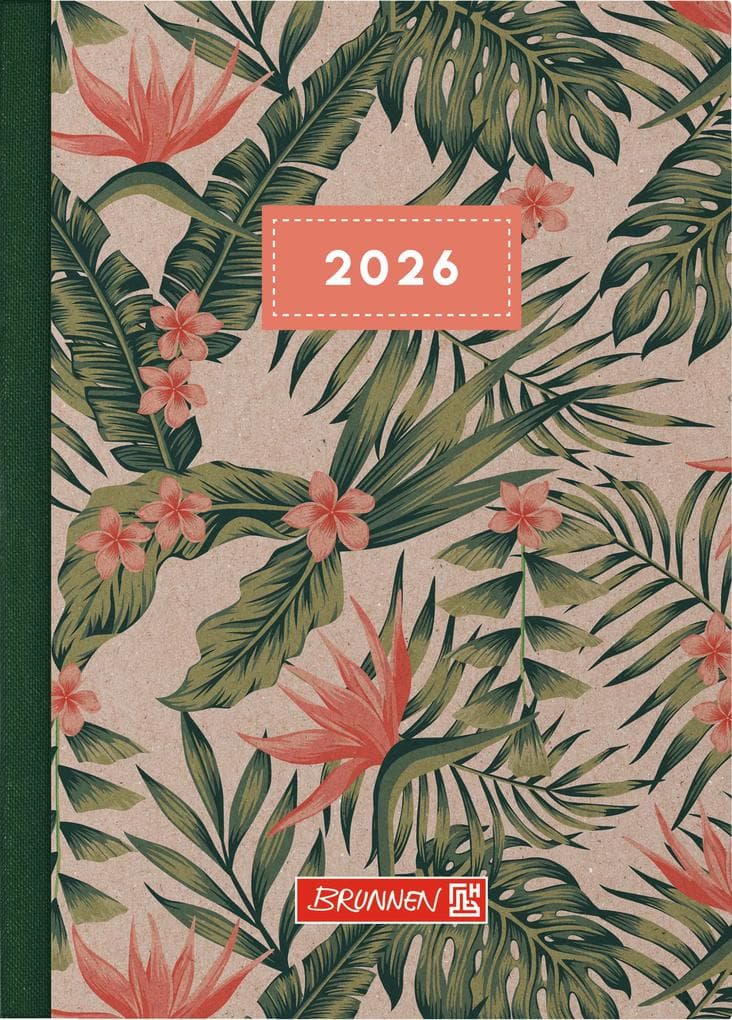 BRUNNEN 1073115016 | Taschenkalender Mod. 731 2026 "Tropical" | A6, Papier