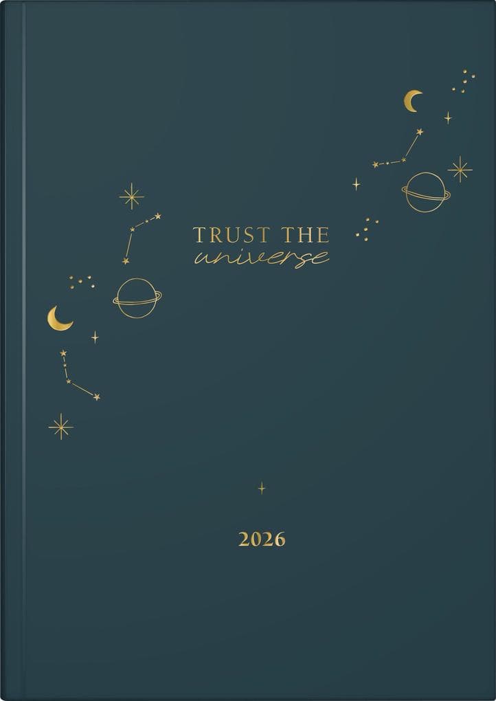rido/idé 7021507026 | Buchkalender Young Line 2026 "Universe" | A5, Papier