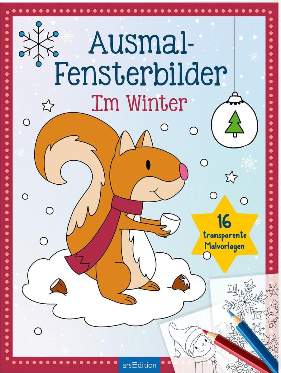 Ausmal-Fensterbilder - Im Winter