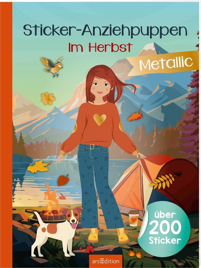 Sticker-Anziehpuppen Metallic - Im Herbst