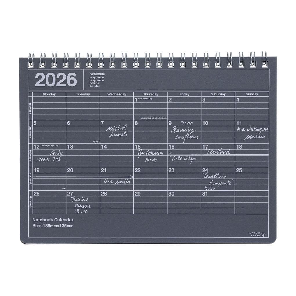 MARK'S 2026 Tischkalender, S // Black