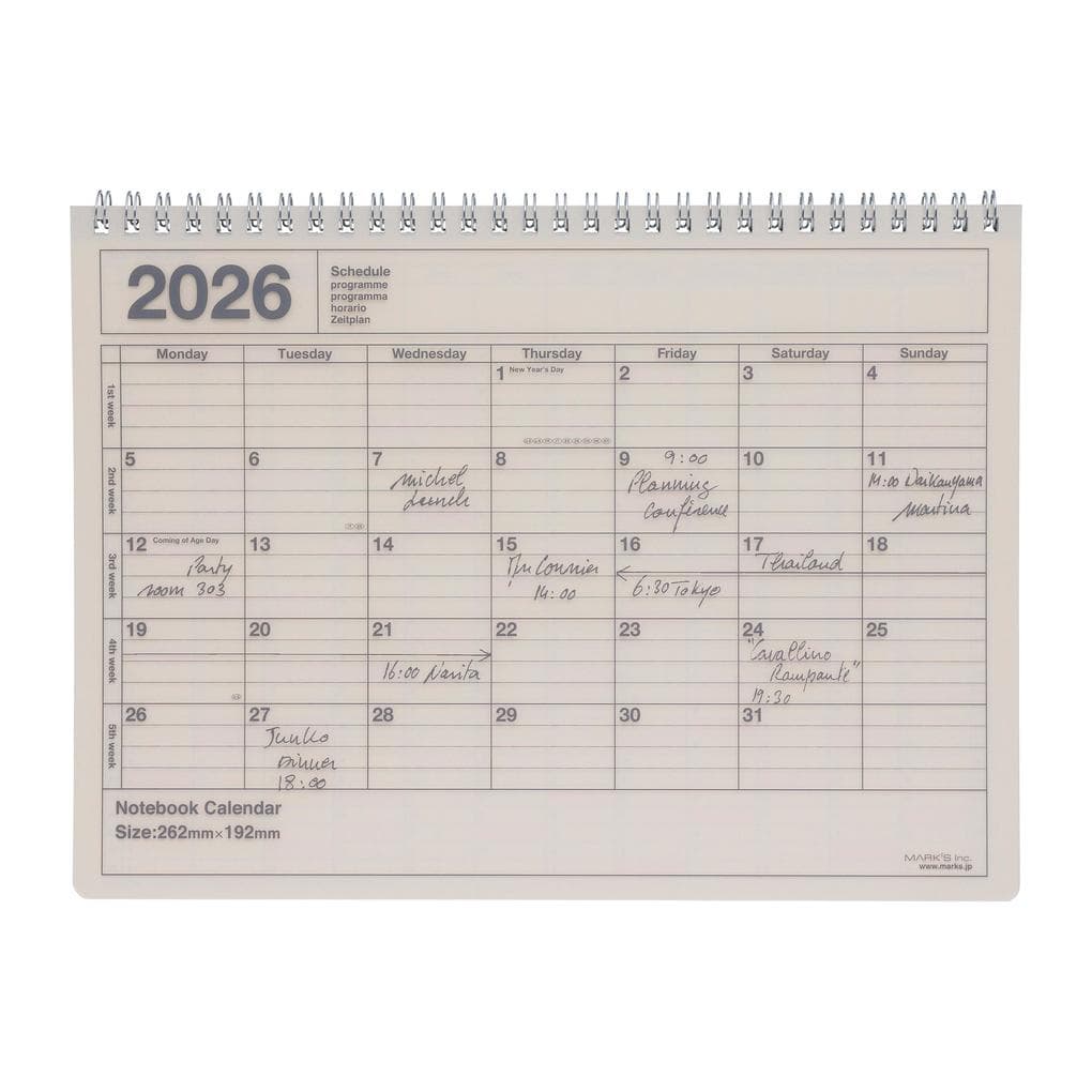 MARK'S 2026 Tischkalender, M // Ivory