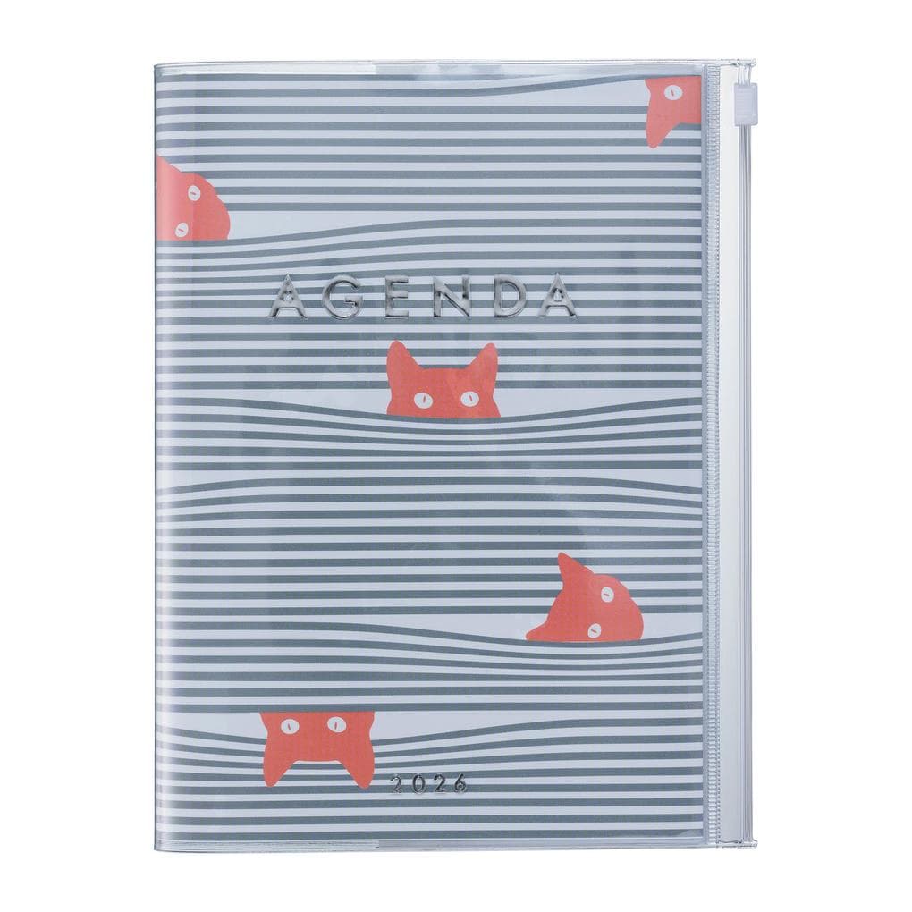 MARK'S 2025/26 Taschenkalender, A5 Cats // Gray