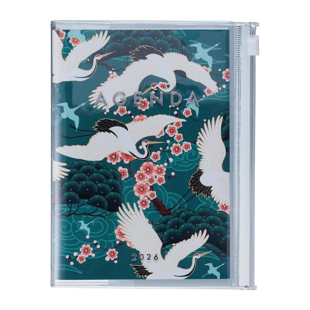 MARK'S 2025/26 Taschenkalender, A6 Japan / Birds // Green