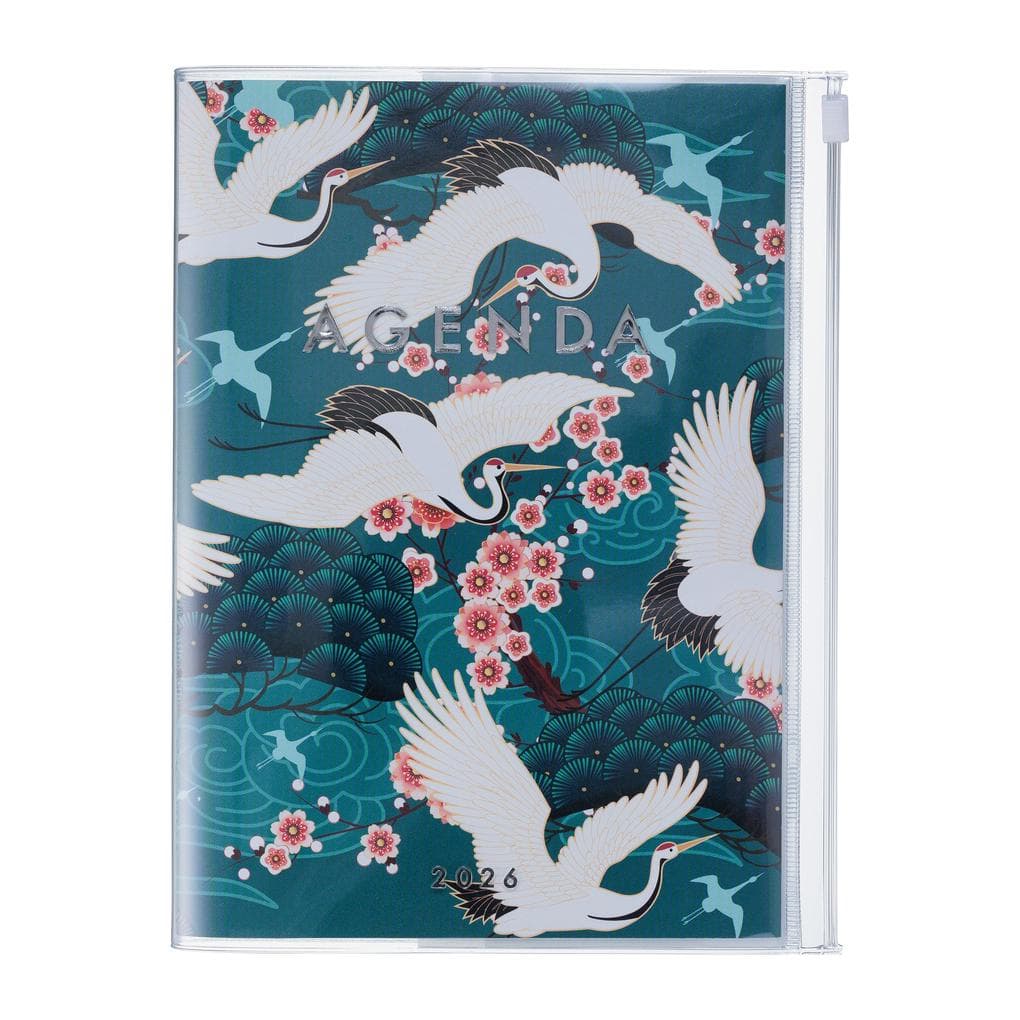 MARK'S 2025/26 Taschenkalender, A5 Japan / Birds // Green