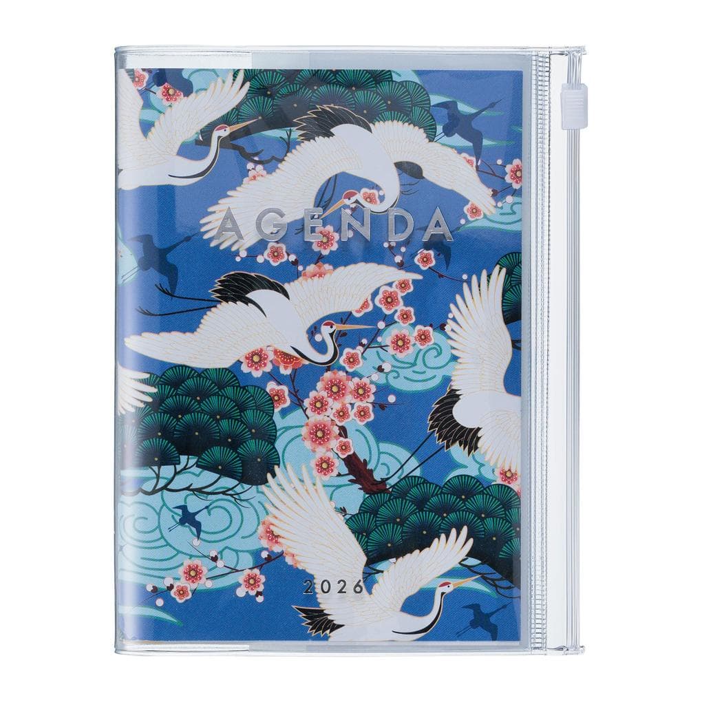 MARK'S 2025/26 Taschenkalender, A6 Japan / Birds // Blue