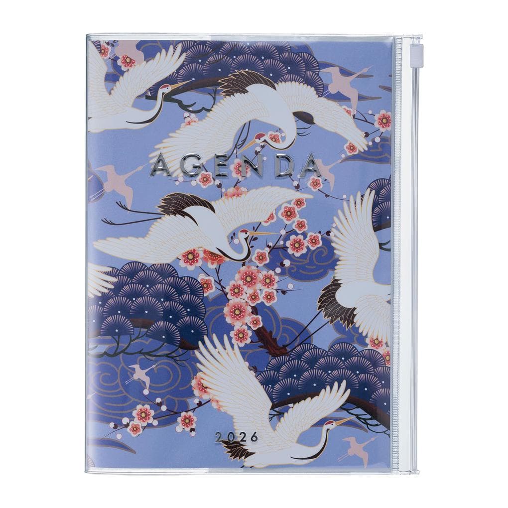 MARK'S 2025/26 Taschenkalender, A5 Japan / Birds // Purple