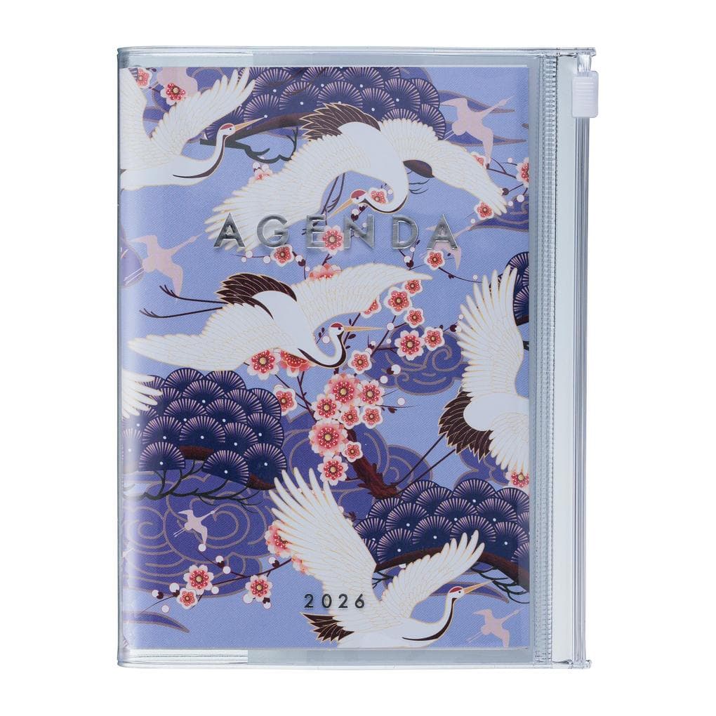 MARK'S 2025/26 Taschenkalender, A6 Japan / Birds // Purple