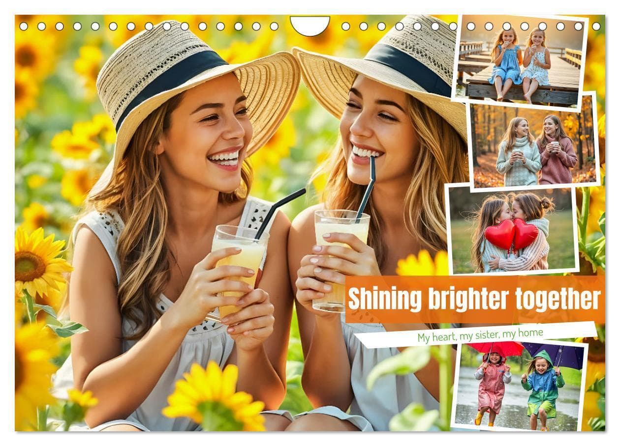 Shining brighter together - My heart, my sister, my home (Wall Calendar 2026 DIN A4 landscape), CALVENDO 12 Month Wall Calendar