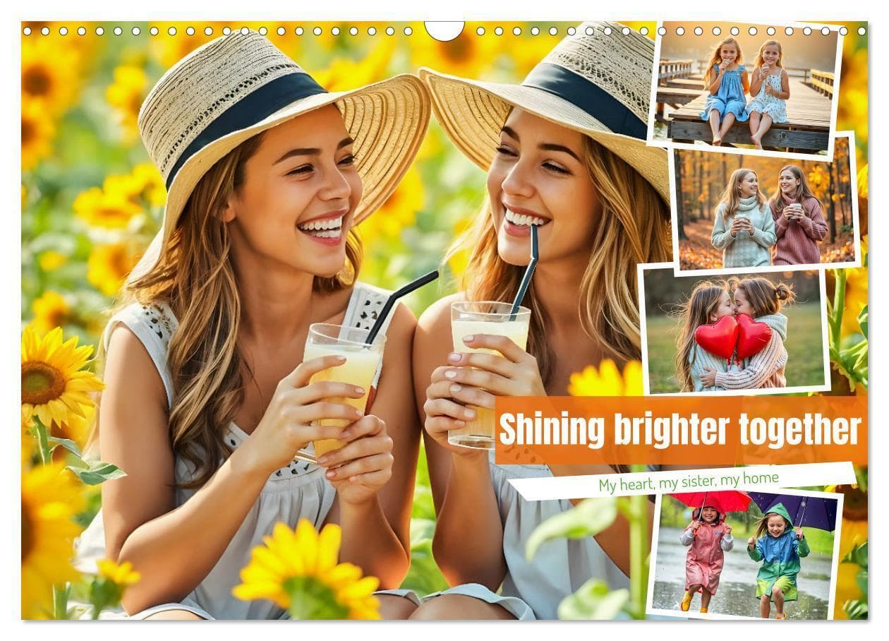 Shining brighter together - My heart, my sister, my home (Wall Calendar 2026 DIN A3 landscape), CALVENDO 12 Month Wall Calendar