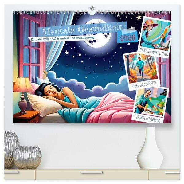 Mentale Gesundheit (hochwertiger Premium Wandkalender 2026 DIN A2 quer), Kunstdruck in Hochglanz
