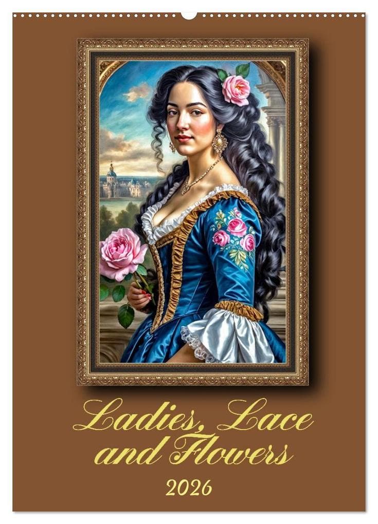 Ladies, Lace and Flowers (Wall Calendar 2026 DIN A2 portrait), CALVENDO 12 Month Wall Calendar