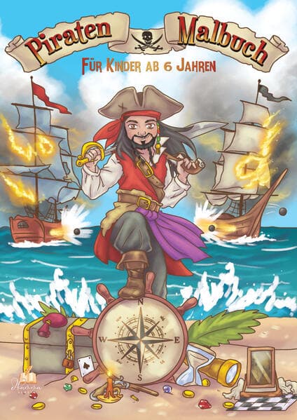 Piraten Malbuch für Kinder ab 6 Jahren