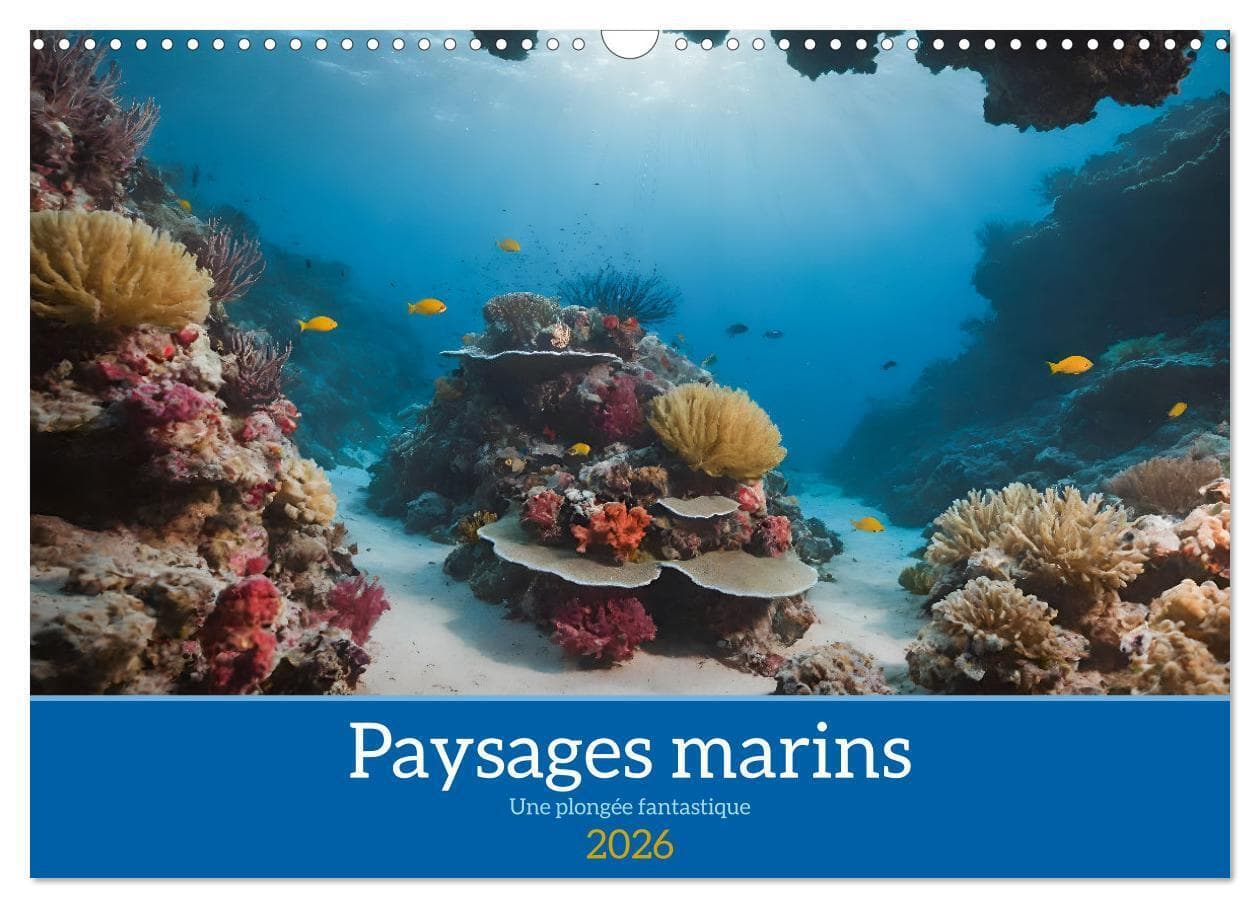 Paysages marins Une plongée fantastique (Calendrier mural 2026 DIN A3 vertical), CALVENDO calendrier mensuel