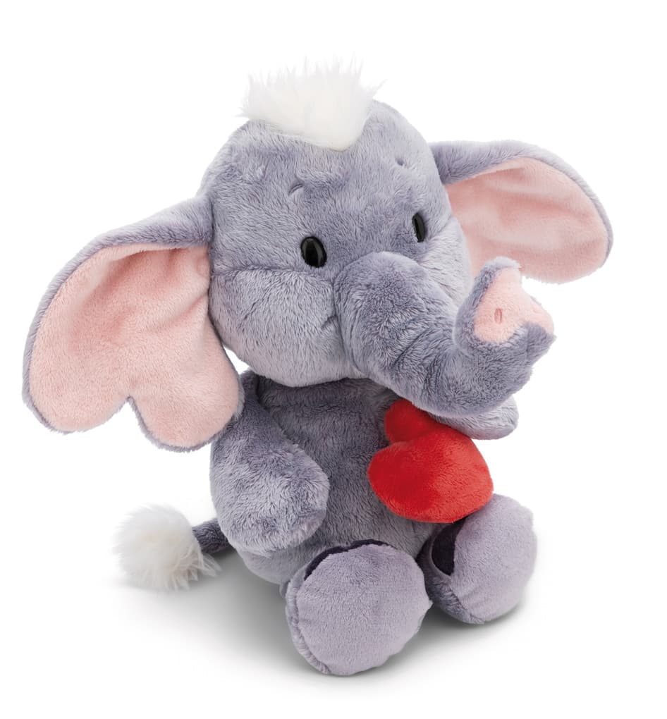 NICI - Kuscheltier Love Elefant mit Magnet Herz dunkelgrau 32cm schlenkernd GREEN