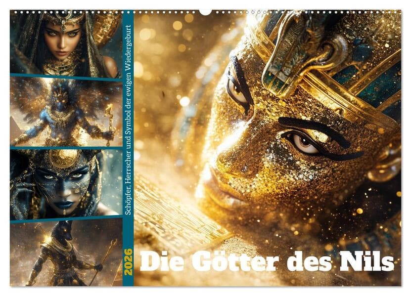 Die Götter des Nils (Wandkalender 2026 DIN A2 quer), CALVENDO Monatskalender