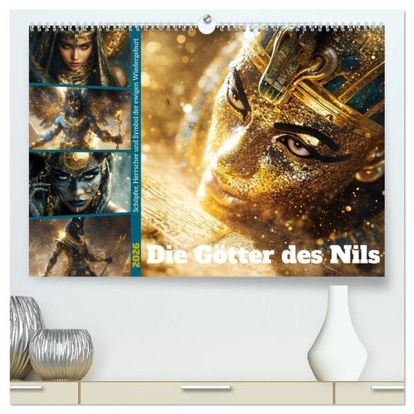 Die Götter des Nils (hochwertiger Premium Wandkalender 2026 DIN A2 quer), Kunstdruck in Hochglanz