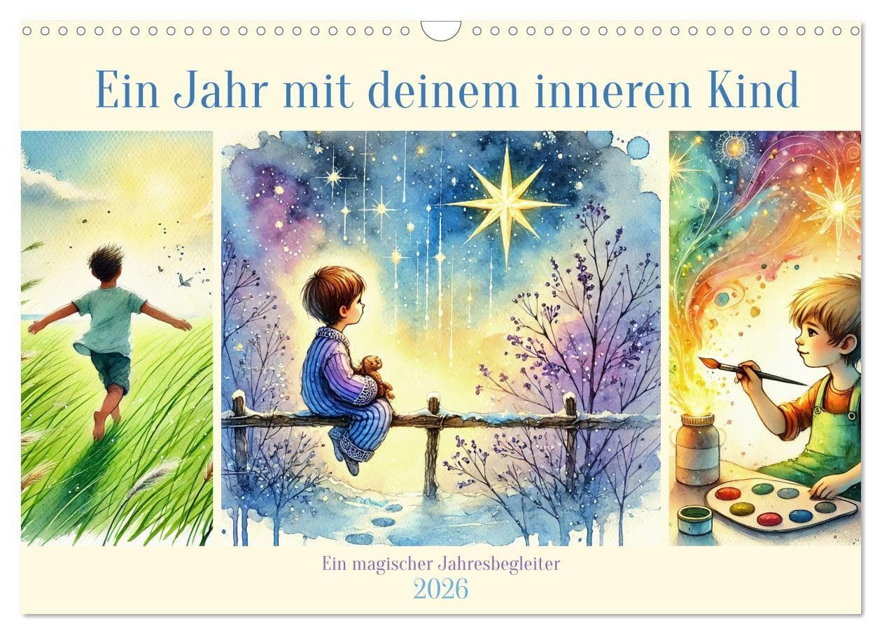 Ein Jahr mit deinem inneren Kind - Ein magischer Jahresbegleiter (Wandkalender 2026 DIN A3 quer), CALVENDO Monatskalender