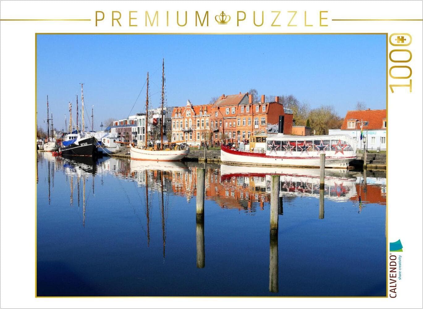CALVENDO Puzzle Greifswald - Museumshafen am Ryck | 1000 Teile Lege-Größe 64x48cm Foto-Puzzle für gl
