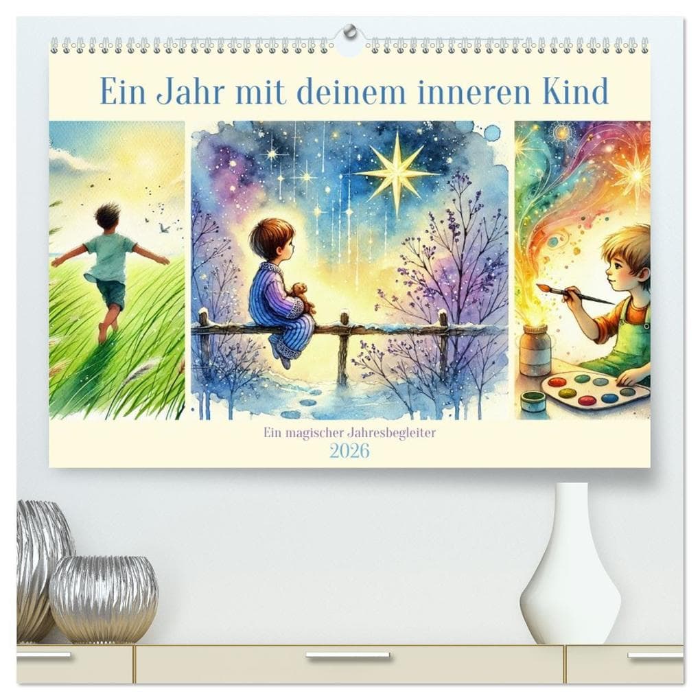 Ein Jahr mit deinem inneren Kind - Ein magischer Jahresbegleiter (hochwertiger Premium Wandkalender 2026 DIN A2 quer), Kunstdruck in Hochglanz