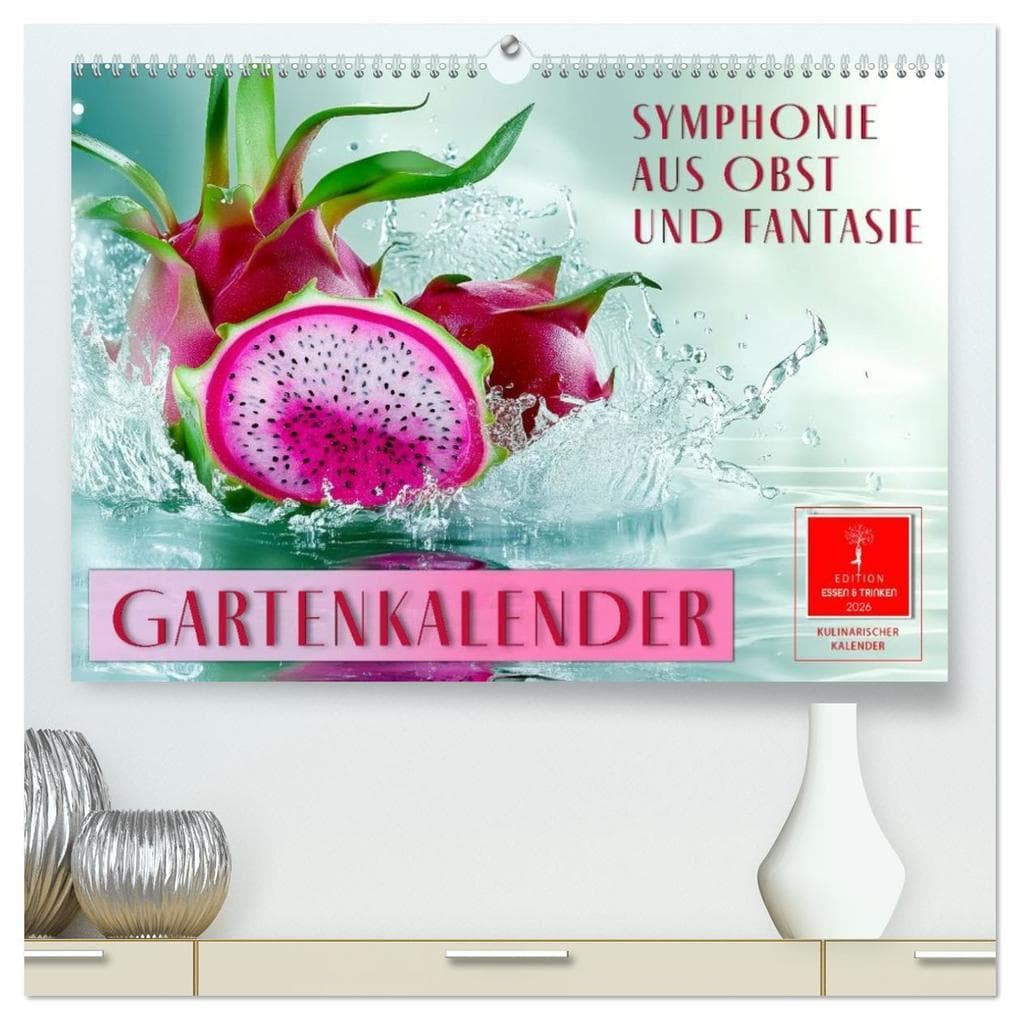 Gartenkalender - Symphonie aus Obst und Fantasie (hochwertiger Premium Wandkalender 2026 DIN A2 quer), Kunstdruck in Hochglanz