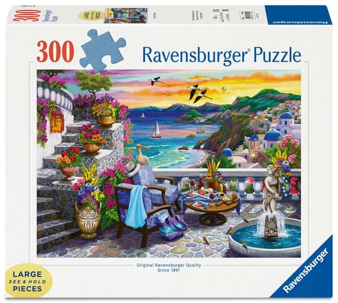 Erwachsenenpuzzle 300 Teile Large Pieces - Abendsonne über Santorini