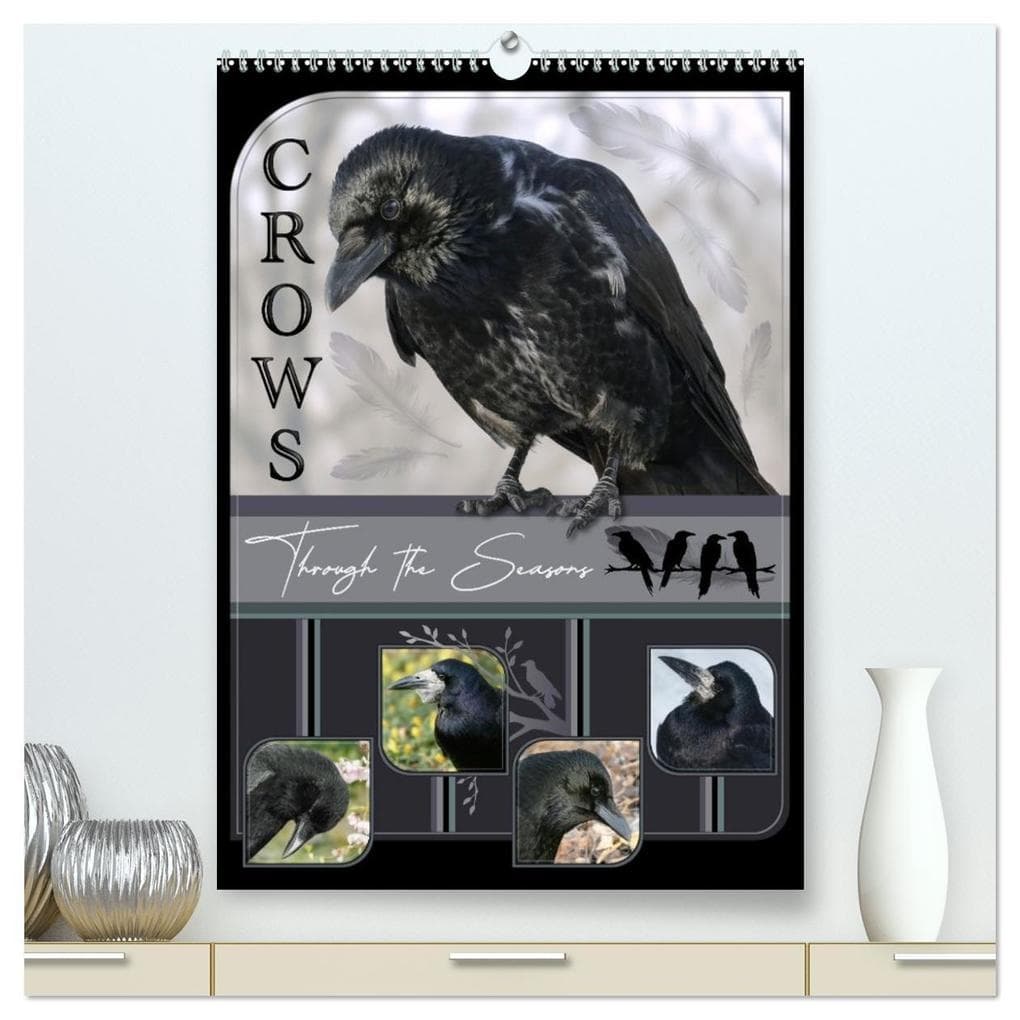 Crows - Through the Seasons (High Quality Premium Wall Calendar 2026 DIN A2 portrait),CALVENDO 12 Month Wall Calendar